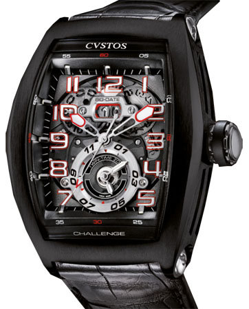 Cvstos Hour Minute Seconde Challenge Twin-Time 41 x 53.7 mm TT Steel Black