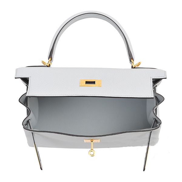 Сумка Hermes Kelly 28 Blue Pale Clemence Gold Hardware