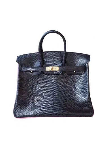 Сумка Hermes Birkin 25 Noir Lizard GHW
