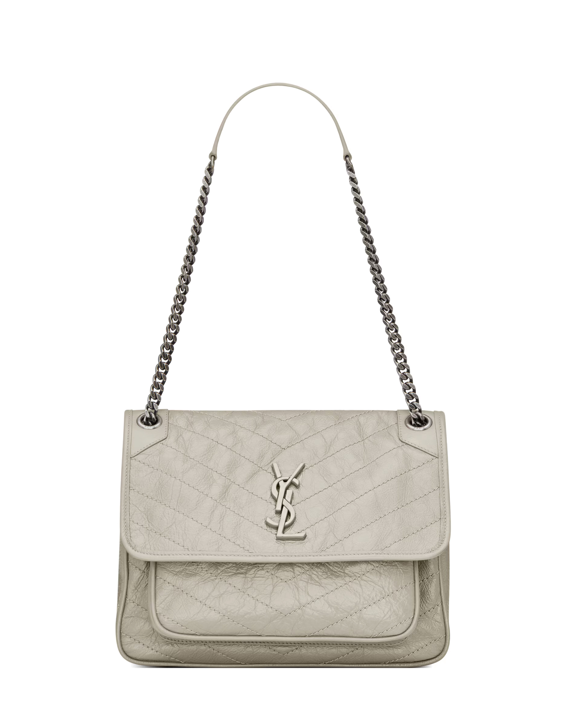 Сумка Saint Laurent Niki Medium In Vintage Leather Blanc Vintage