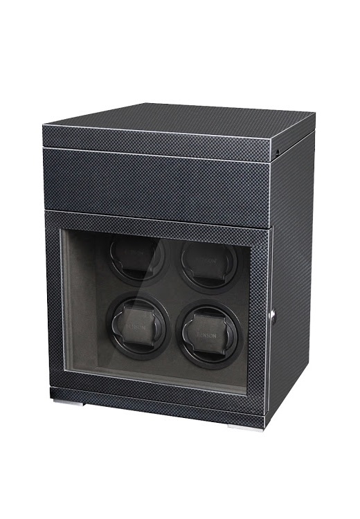 Часовая шкатулка для поздавода 4-х часов Benson Black Series Carbon