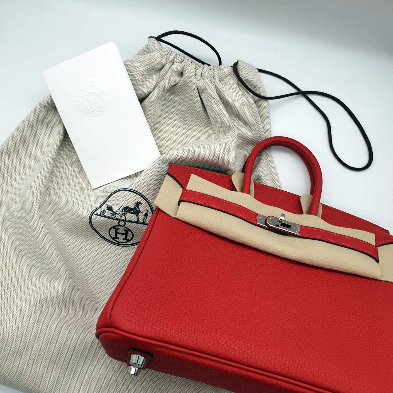 Сумка Hermes Birkin B25 Rouge Casaque PHW Togo