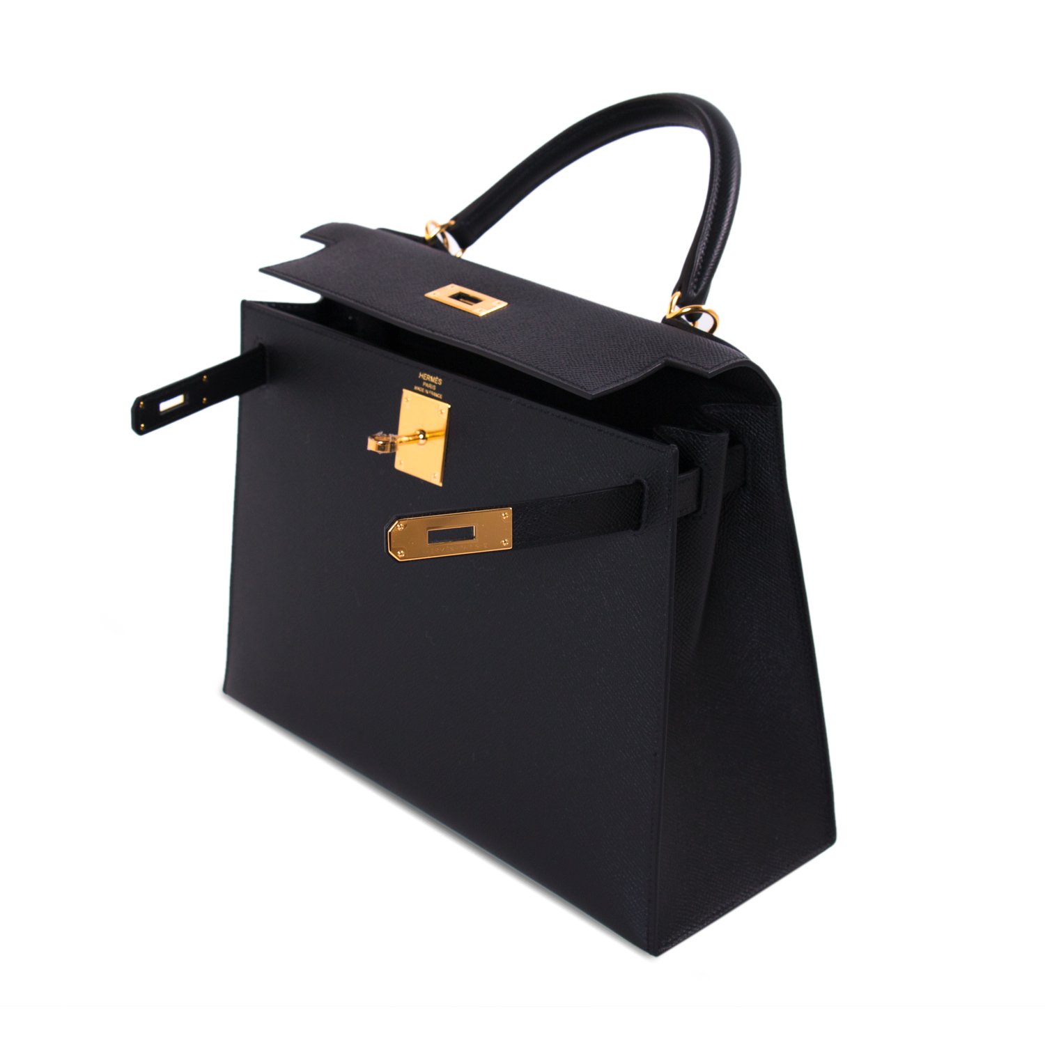 Сумка Hermes Kelly 28 Noir Epsom Gold Hardware