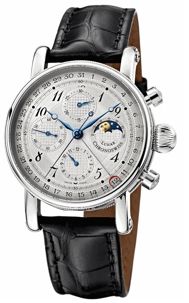 Chronoswiss Sirius Chronograph Moon Phase Steel 42 mm CH 7543 L