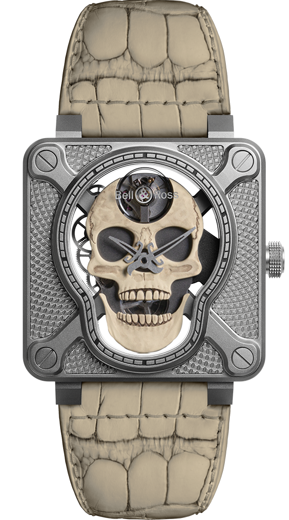 Bell & Ross Instruments BR 01 Laughing Skull White 46 mm BR01-SKULL-O-SK-ST