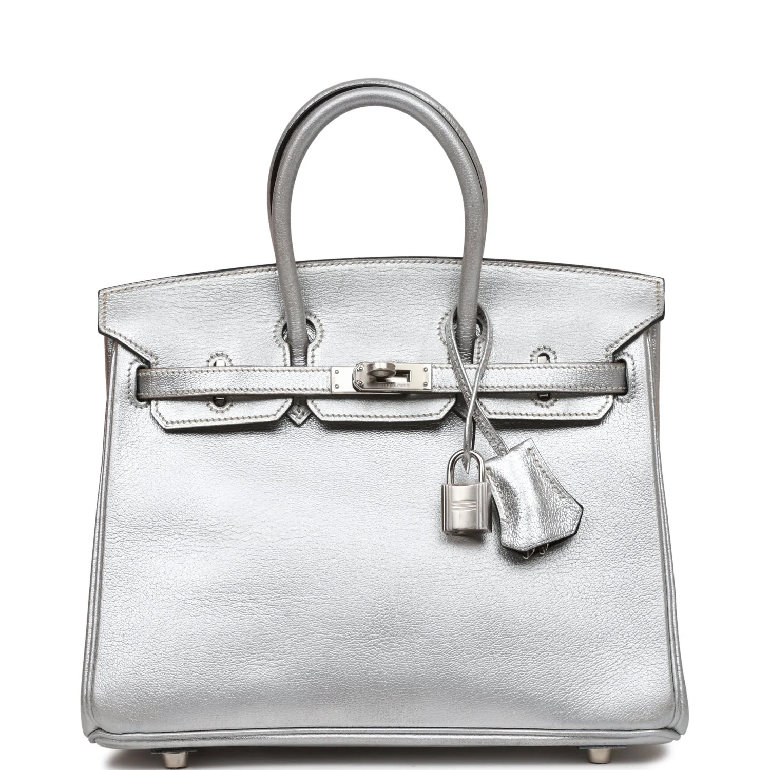 Сумка Hermes Birkin 25 Silver Metallic Chevre Palladium Hardware