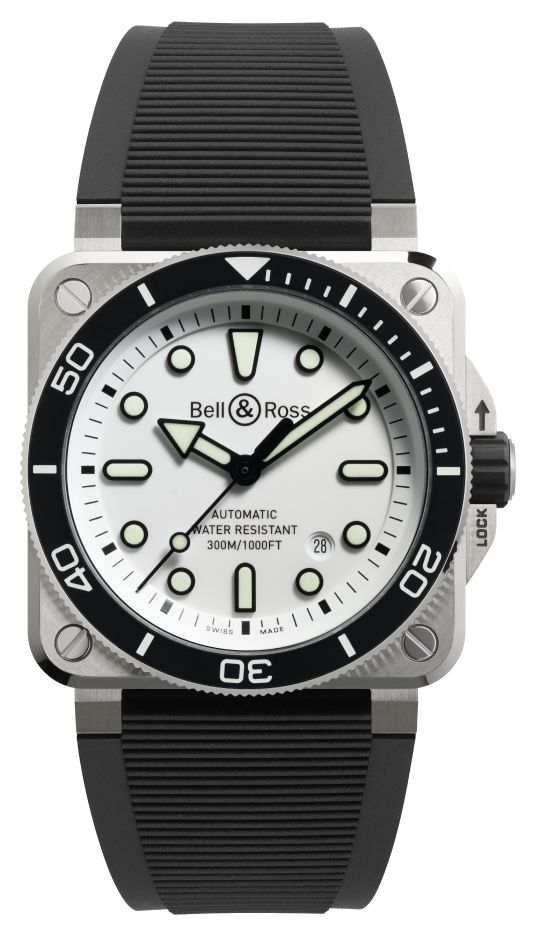 Bell & Ross BR 03 White Steel 42 mm BR03A-D-WH-ST/SRB