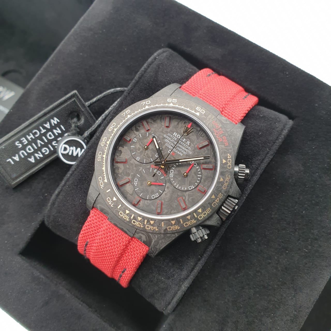 Rolex DiW Daytona Carbon Red Edition UP Unique Piece CUSTOM
