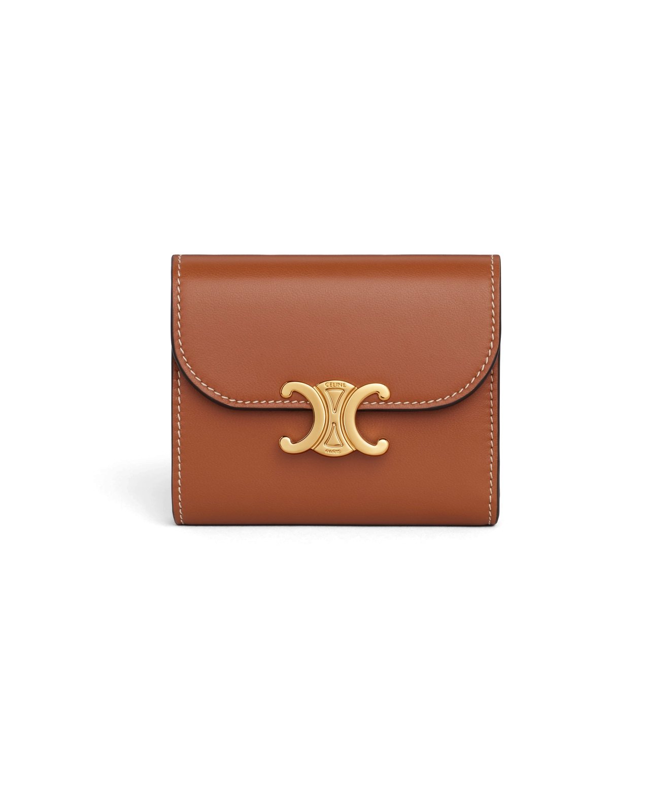 Кошелек Celine Small Flap Wallet Triomphe In Shiny Smooth Lambskin Tan 10D783BZG.04LU