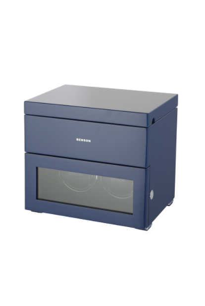 Часовая шкатулка для подзавода 2-х часов Benson Limited Edition Black Series Blue 2.16.BU
