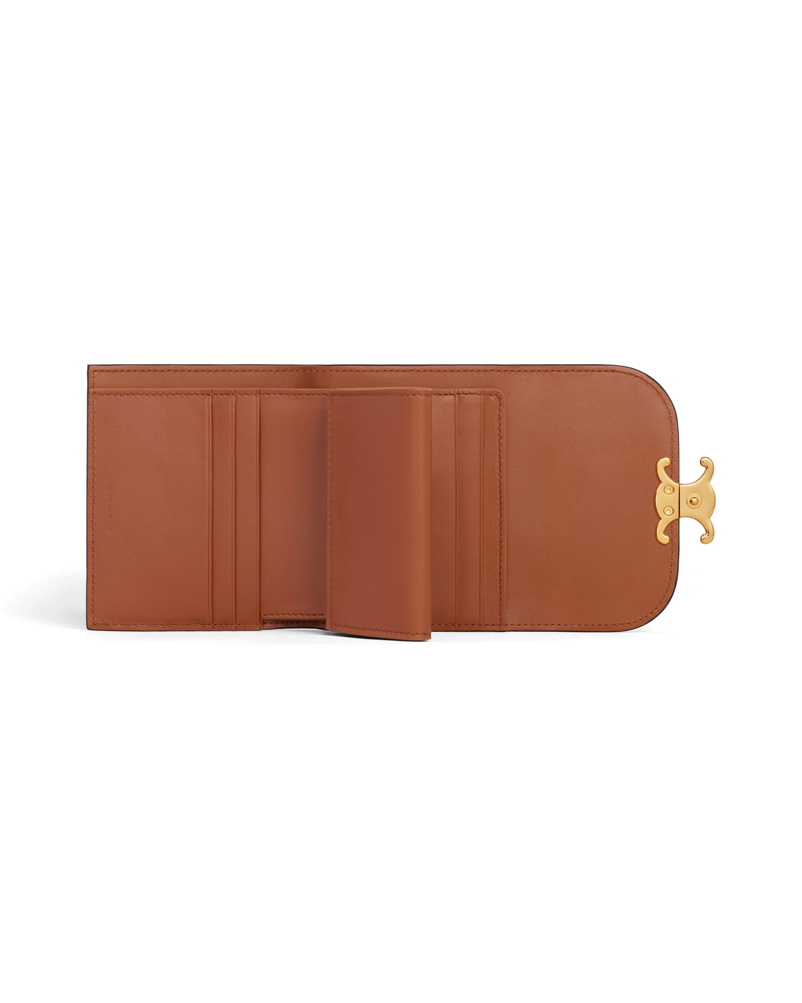 Кошелек Celine Small Flap Wallet Triomphe In Shiny Smooth Lambskin Tan 10D783BZG.04LU