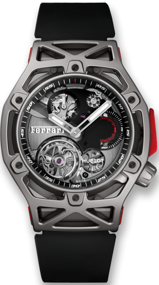 Hublot Techframe Ferrari Tourbillon Chronograph Titanium 45 mm 408.NI.0123.RX