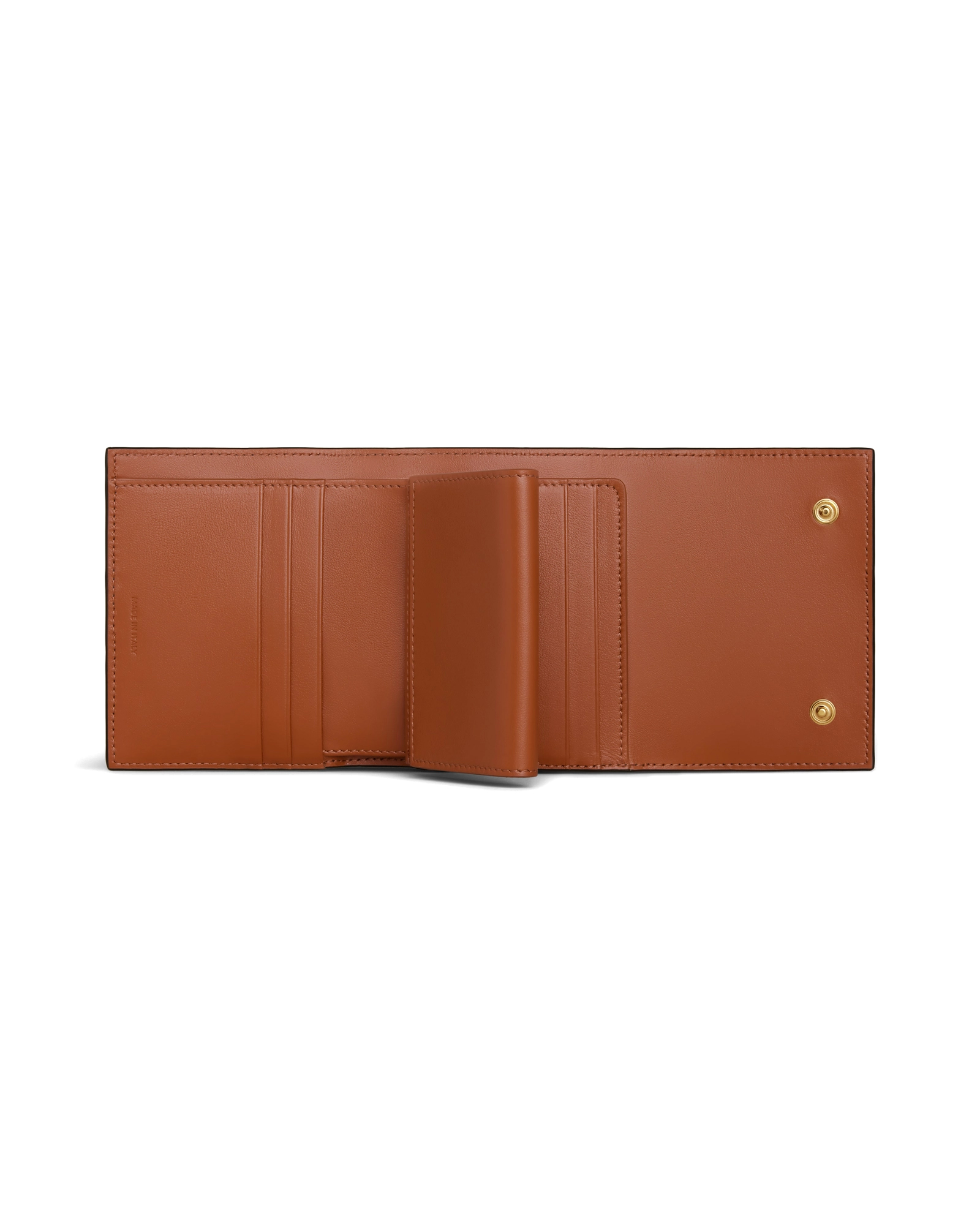 Кошелек Celine Small Trifold Wallet In Triomphe Canvas and Lambskin Tan 10D722BZ9