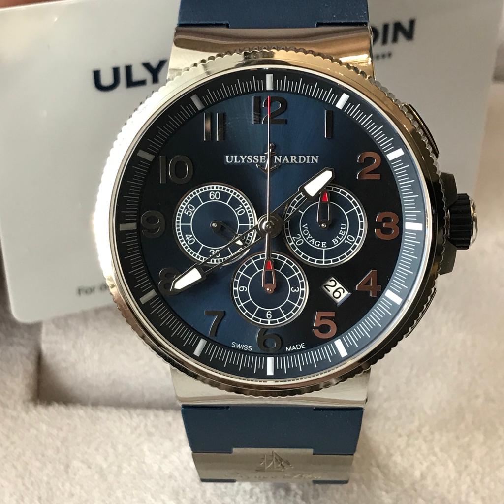 Ulysse Nardin Marine Chronograph Manufacture 43mm 1503-150LE-3/63-VB VOYAGE BLEU