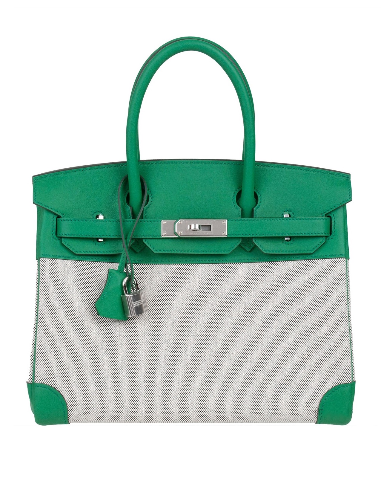 Сумка Hermes Birkin 30 Toile H Veau Swift Ecru Noir PHW