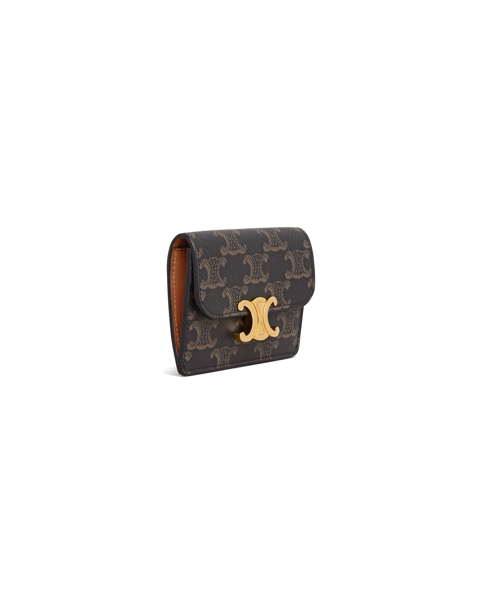 Кардхолдер Celine Card Holder With Flap Triomphe In Triomphe Canvas Tan 10I582CPJ.04LU