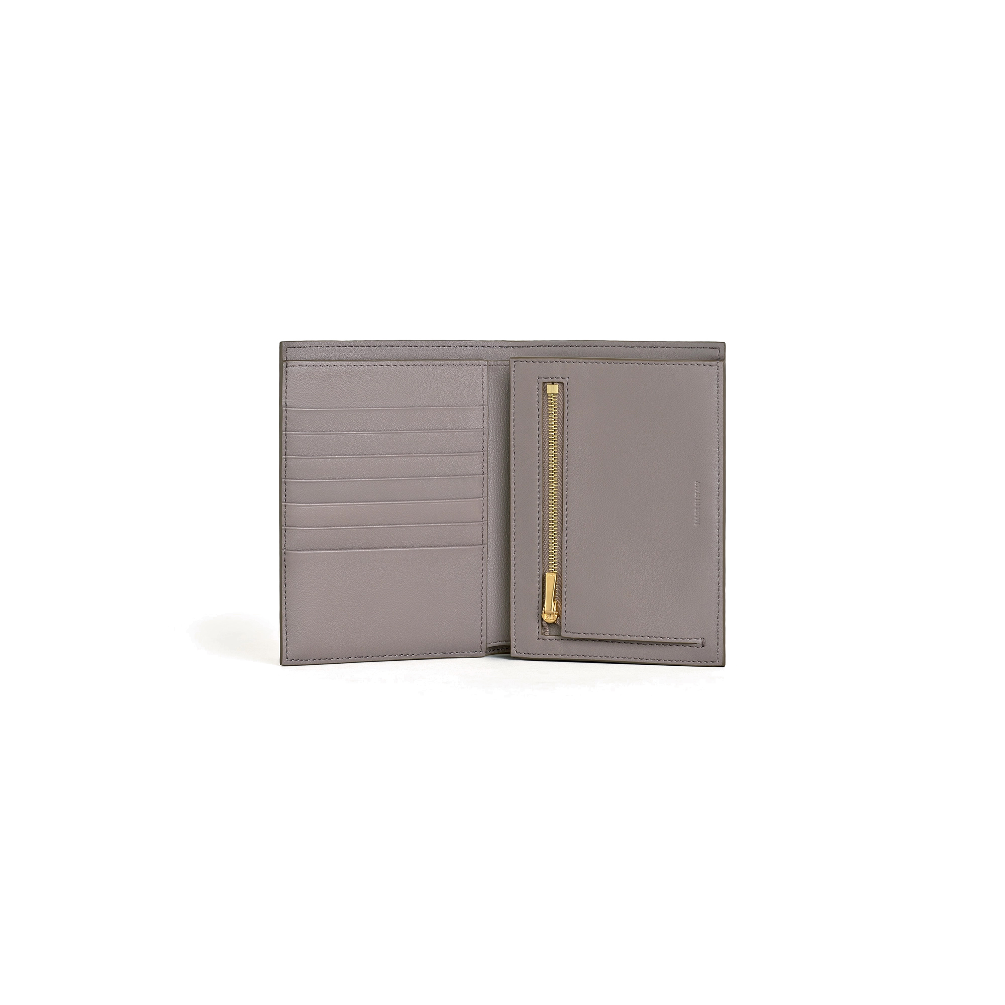 Кошелек Celine Medium Strap Wallet In Bicolour Grained Calfskin Pebble/Mineral 10B643BRU