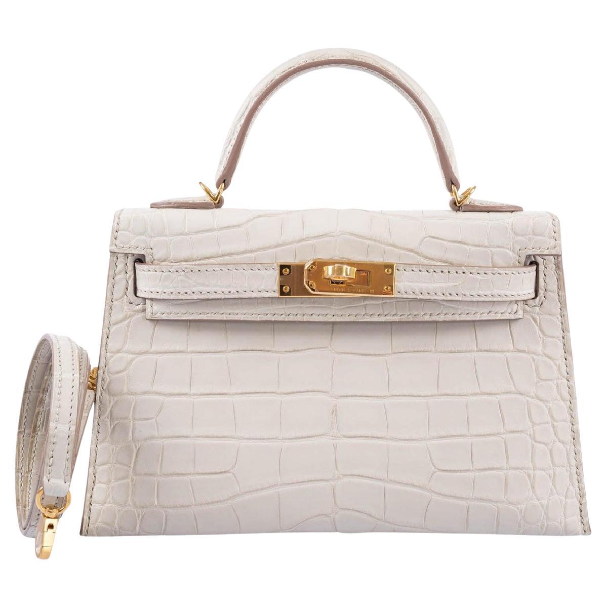 Сумка Hermes Kelly Sellier 20cm Beton Matte Alligator Gold Hardware