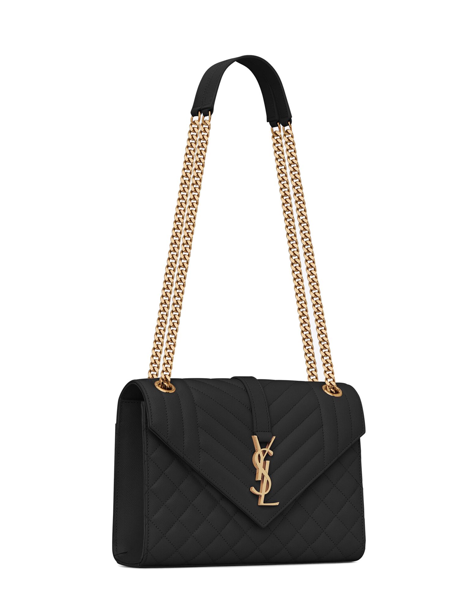 Сумка Saint Laurent Envelope Medium In Quilted Grain De Poudre Embossed Leather