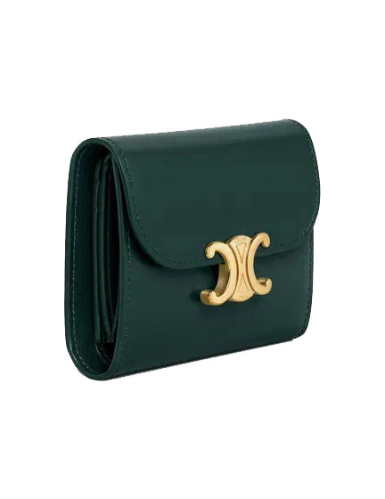 Кошелек Celine Triomphe Green Leather