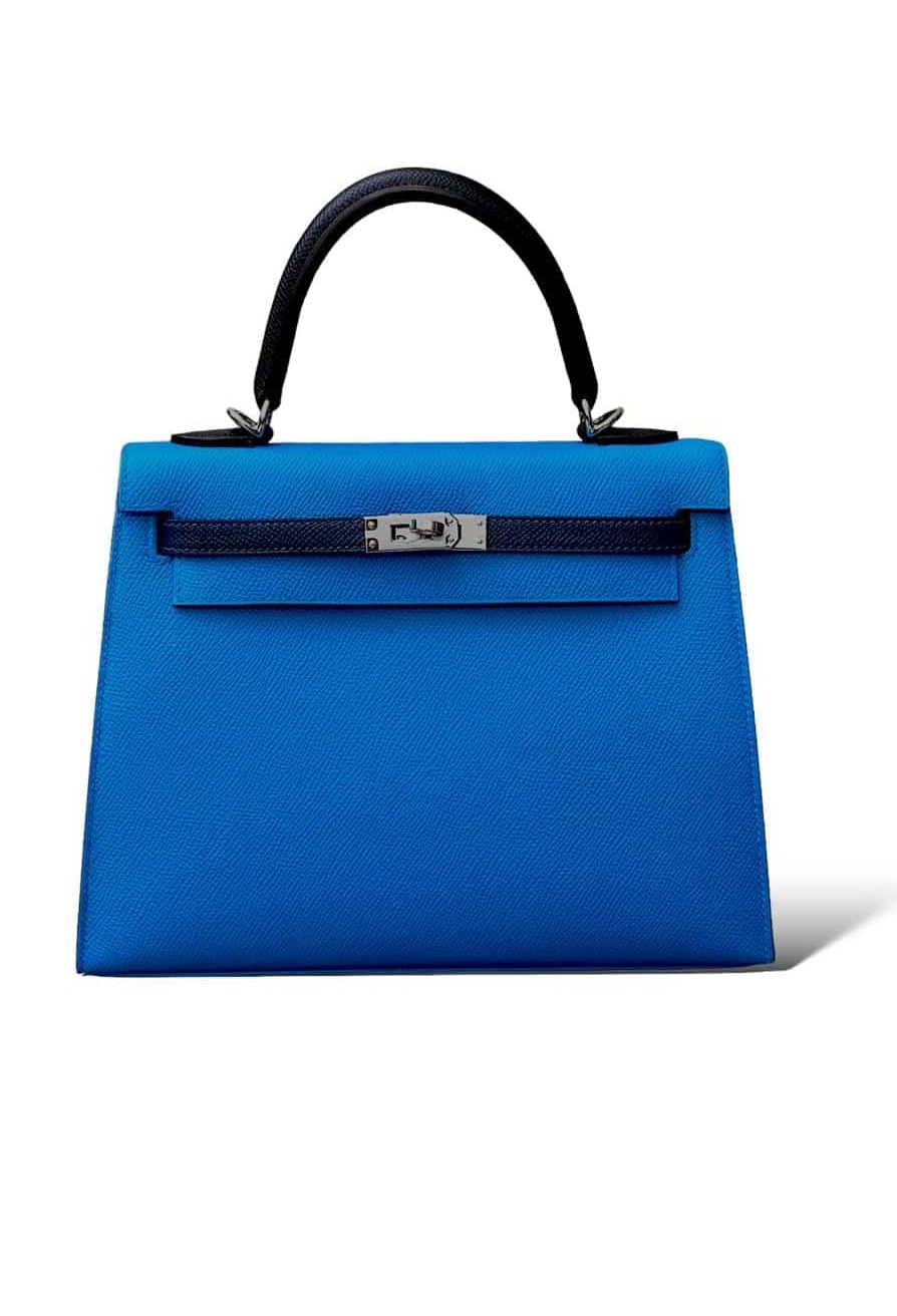 Сумка Hermes Kelly 20 Tricolor Bleu Zanzibar/Bleu de Prusse/Noir Veau Epsom PHW
