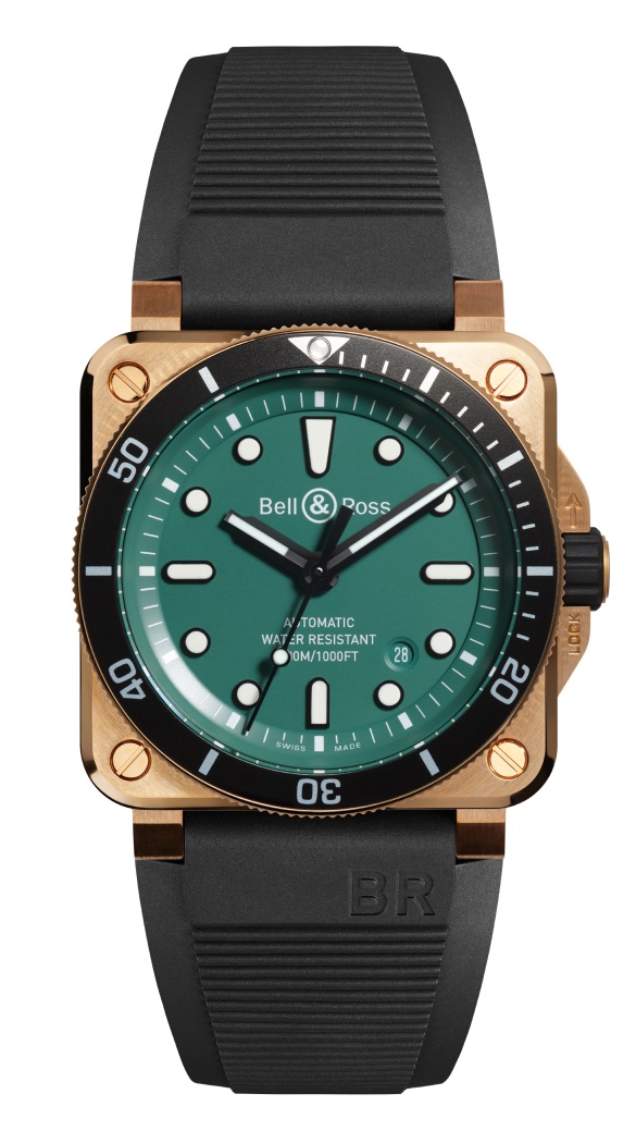 Bell & Ross BR 03-92 Diver Black & Green Bronze 42 mm BR0392-D-LT-BR/SRB