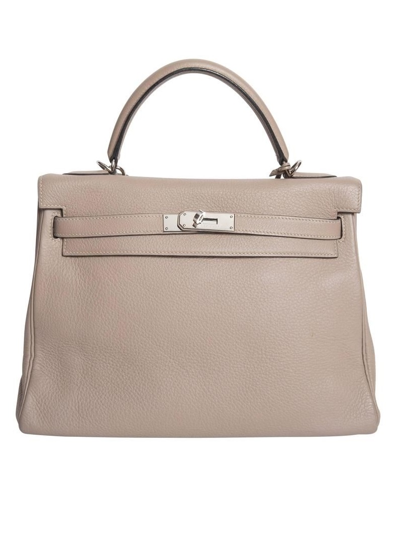 Сумка Hermes Kelly 28 Etoupe Clemence PHW