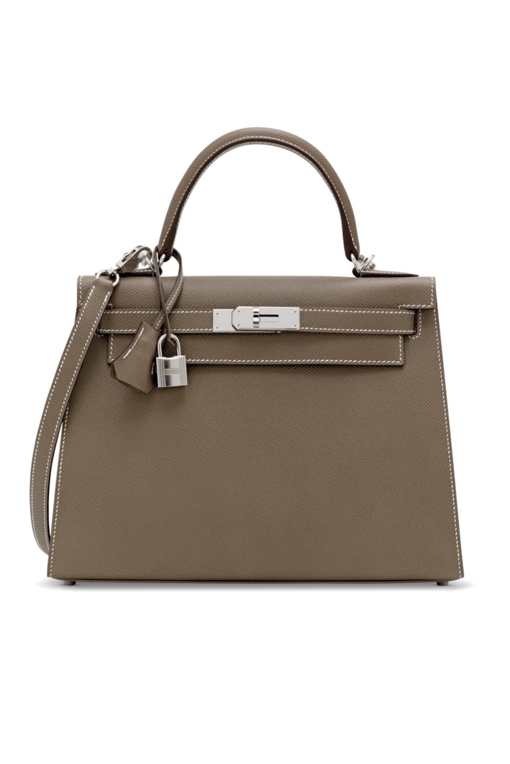 Сумка Hermes Kelly 28 Etoupe Epsom Silver