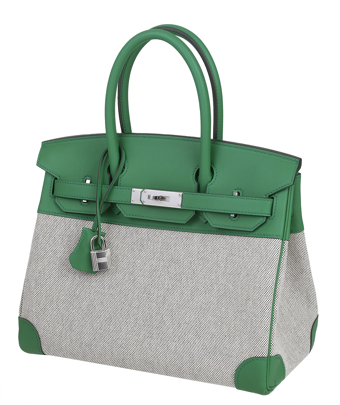Сумка Hermes Birkin 30 Toile H Veau Swift Ecru Noir PHW