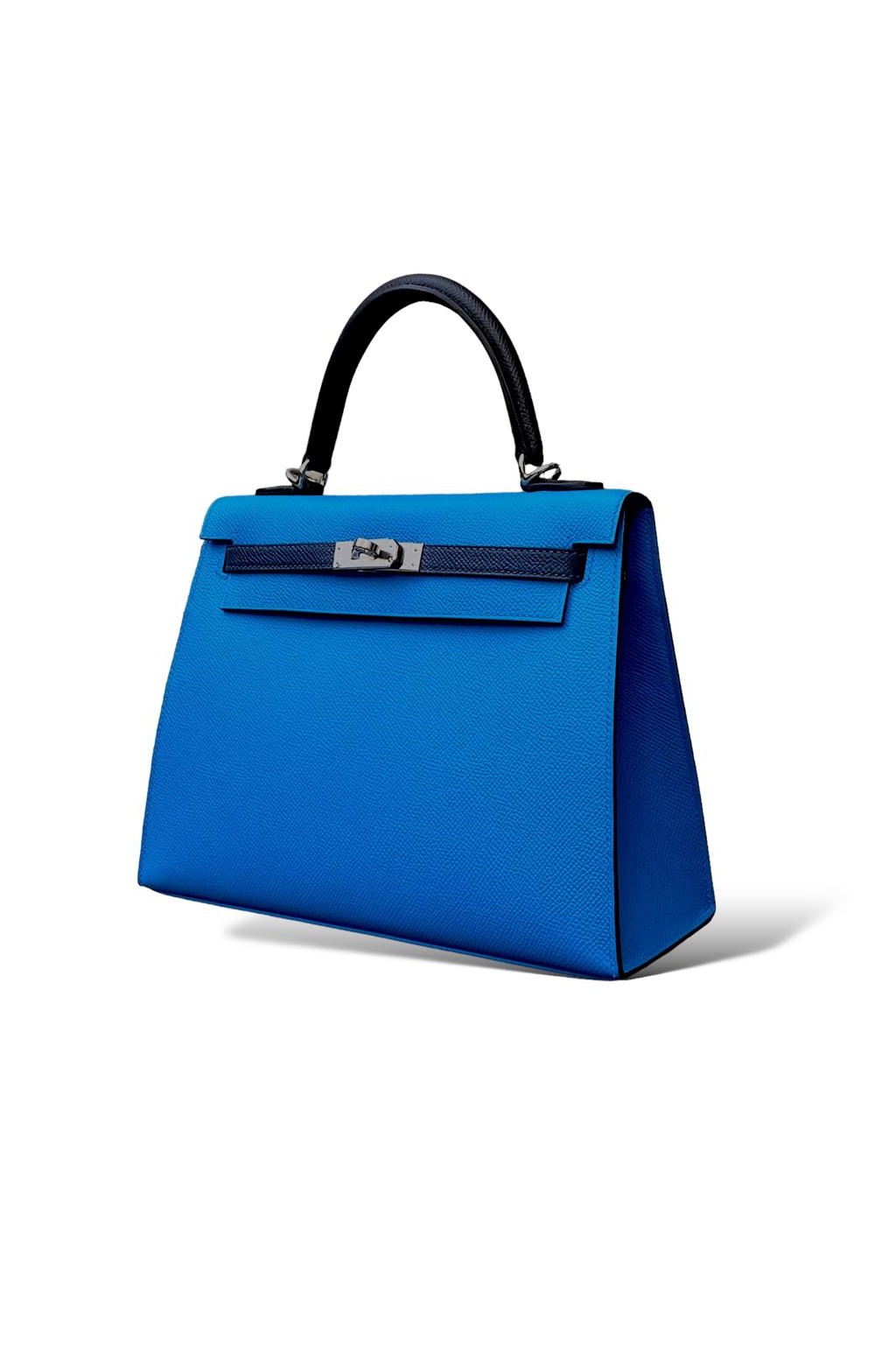 Сумка Hermes Kelly 20 Tricolor Bleu Zanzibar/Bleu de Prusse/Noir Veau Epsom PHW