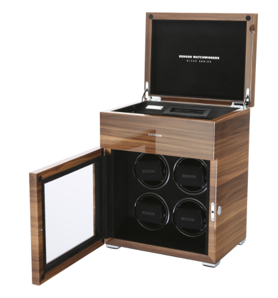 Часовая шкатулка для подзавода 4-х часов Benson Limited Edition Black Series Brown 4.16.WA