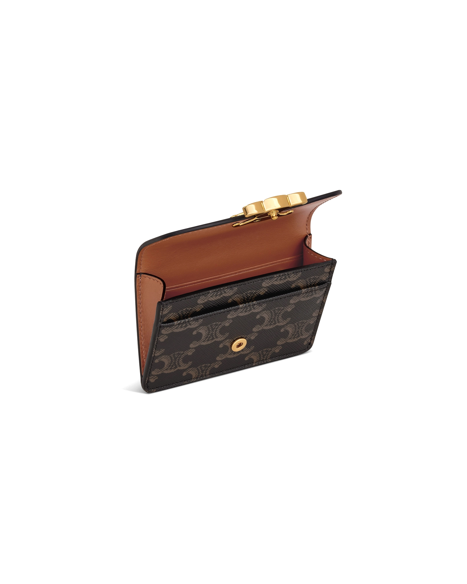 Кардхолдер Celine Card Holder With Flap Triomphe In Triomphe Canvas Tan 10I582CPJ.04LU