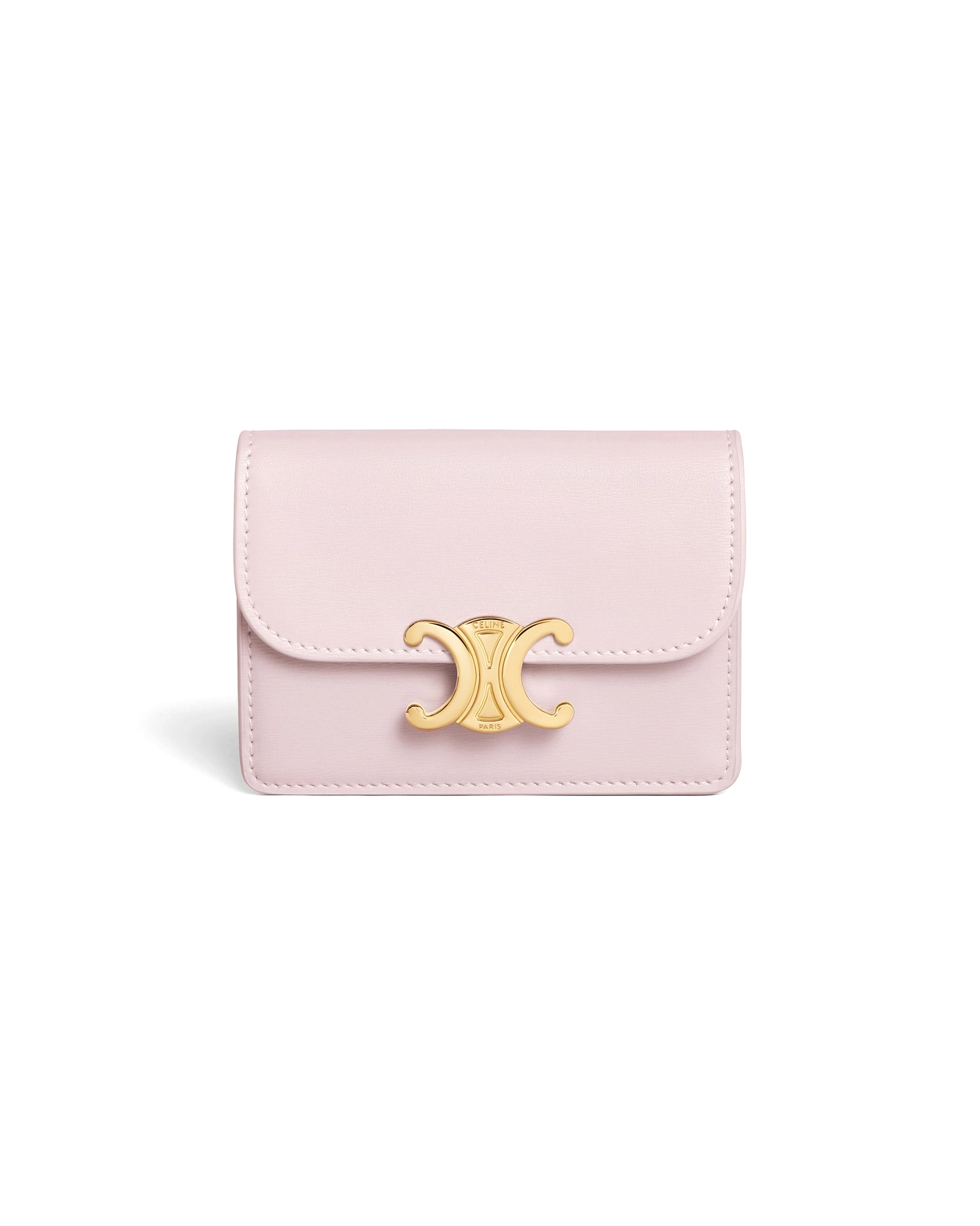 Кардхолдер Celine Card Holder With Flap Triomphe In Shiny Calfskin Rose 10I583DPV.24OS