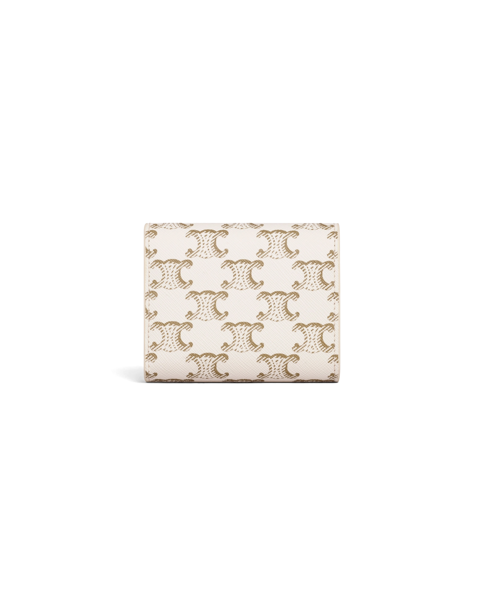 Кошелек Celine Small Flap Wallet Triomphe In Triomphe Canvas White/Tan 10D782CQH.01TA