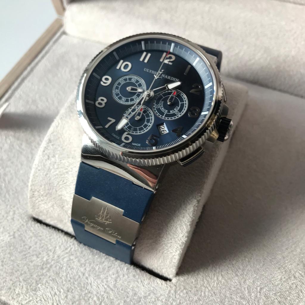 Ulysse Nardin Marine Chronograph Manufacture 43mm 1503-150LE-3/63-VB VOYAGE BLEU