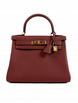 Сумка Hermes Kelly 28 Rouge H Clemence GHW